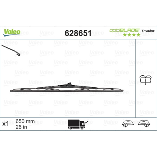 Stergator, Lama Stergator Valeo, Cu Duza Spalare, 650mm ( 65cm ), Set 2 Bucati