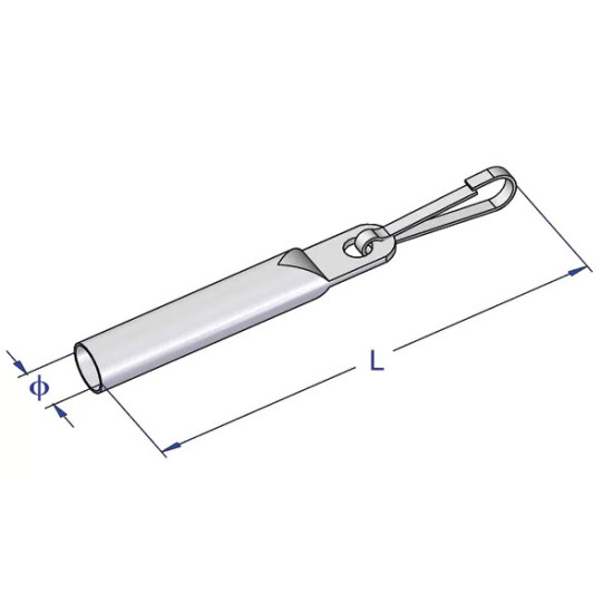 Capat cablu cu carabina 6mm