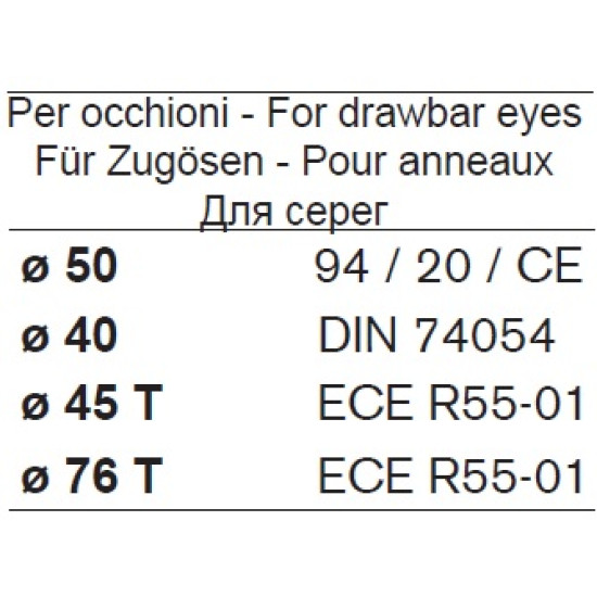 Cupla ORLANDI pentru remorcare ( Pin 35mm) capacitate 25 tone - Prindere 140 MM X 80 MM