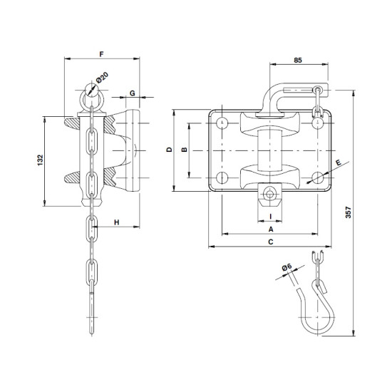 Cupla ORLANDI pentru remorcare ( Pin 35mm) capacitate 25 tone - Prindere 140 MM X 80 MM