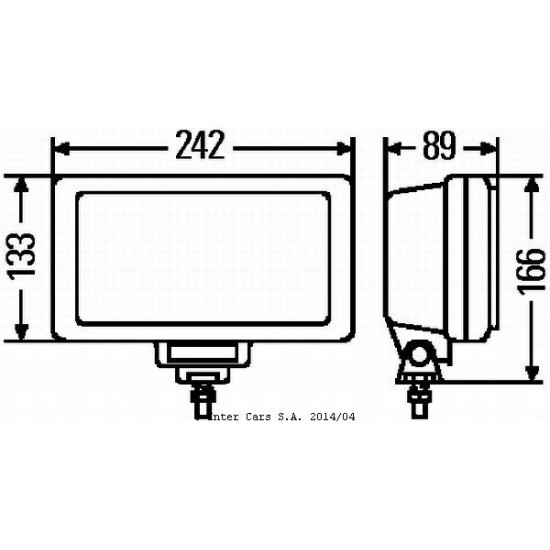 Proiector Ceata Dreptunghiular, 12V, 24V, JUMBO 220, Fara Capac, Culoare Neagra