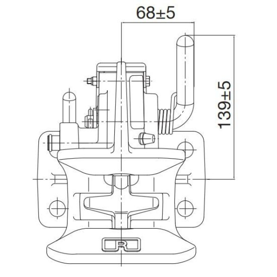 Cupla Tractare / Remorcare, 3.5T, Placa Prindere 120x55mm ( 12x5.5cm ), Diametru Cui 40mm ( 4cm ), 42/30/8.4KN