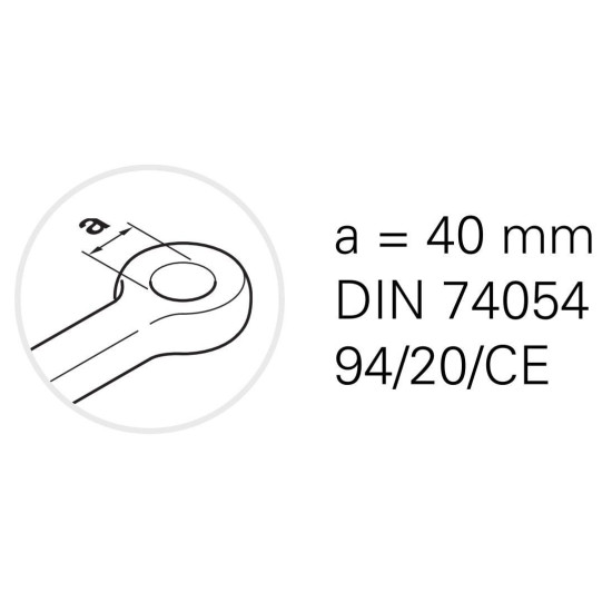 Cupla Tractare / Remorcare, 3.5T, Placa Prindere 83x56mm ( 8.3x5.6cm ), Diametru Cui 40mm ( 4cm ), 30/18/12KN