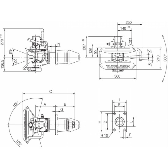 Cupla Tractare / Remorcare, 50T, Placa Prindere 160x100mm ( 16x10cm ), Diametru Cui 50mm ( 5cm )