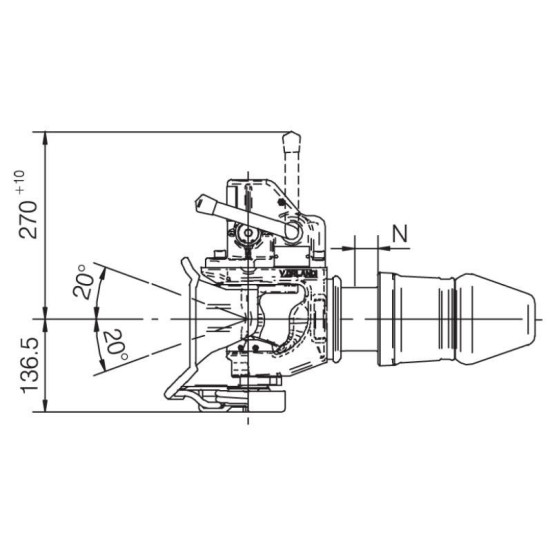 Cupla Tractare / Remorcare, 50T, Placa Prindere 160x100mm ( 16x10cm ), Diametru Cui 50mm ( 5cm )