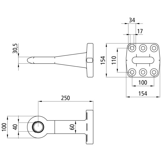 Carlig Remorcare Tip Ochi, Diametru 40mm (4cm), Fixare In 6 Gauri