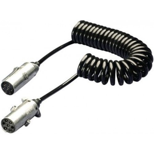 Cablu Electric Spiralat, Tip N 7/24V, 7 Pini Tip Mama, Feminin, 4m, Din Metal, JAEGER