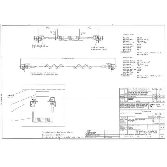 Cablu Electric Spiralat ADR, 24V, 15 Pini, 4.5m, JAEGER