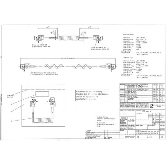 Cablu Electric Spiralat, EBS / ABS, 7 Pini Mama, Feminini, 24V, 4m, Din Hytrel, JAEGER