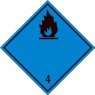 Placa Eticheta ADR Suport Aluminiu Pericol Transport Substante Care In Contact Cu Apa Degaja Gaze Inflamabile Clasa 4.3 n, 300x300mm ( 30x30cm )