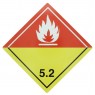 Placa Eticheta ADR Suport Aluminiu Pericol Transport Peroxizi Organici Clasa 5.2 a, 300x300mm ( 30x30cm )