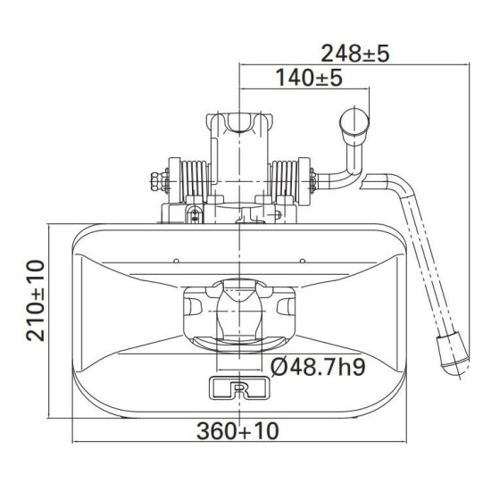 Cupla Tractare / Remorcare, 50T, Placa Prindere 160x100mm ( 16x10cm ), Diametru Cui 50mm ( 5cm )