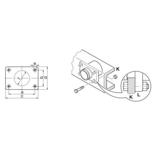 Cupla Tractare / Remorcare, 50T, Placa Prindere 160x100mm ( 16x10cm ), Diametru Cui 50mm ( 5cm )