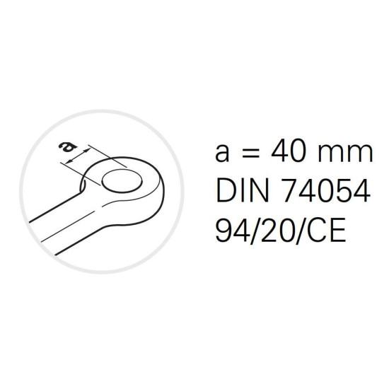 Cupla Tractare / Remorcare, 15.6T, Placa Prindere 120x55mm ( 12x5.5cm ), Diametru Cui 40mm ( 4cm ), 70/70/24KN