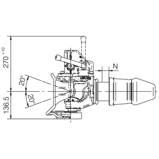 Cupla Tractare / Remorcare, 47.5T, Placa Prindere 160x100mm ( 16x10cm ), Diametru Cui 50mm ( 5cm )