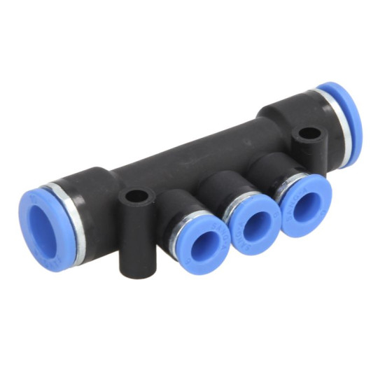 Conectori Furtun Aer, Cupla Rapida, Profil T, Diametru 10 mm/10 mm/6mm/6mm/6mm, Plastic, 1 Bucata