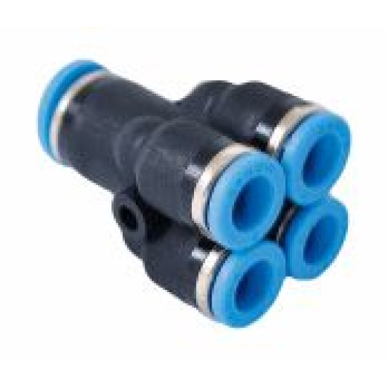 Conectori Furtun Aer, Cupla Rapida, Splitter, Diametru 6 mm/4 mm/4 mm/4 mm/4 mm, Plastic, 1 Bucata