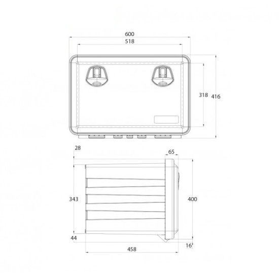 Cutie, Lada Scule Camion, Semiremorca, Din Plastic, JUST, 600x415x460mm (60x41.5x46cm)