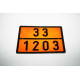 Placa ADR 33/1203 Combustibil, Benzina, 40 x 30 cm ( 400 x 300 mm )