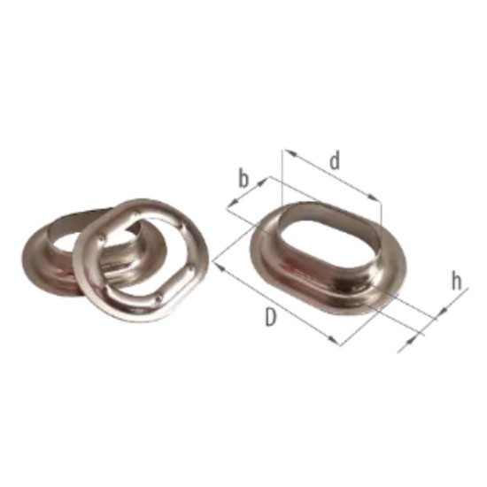 Capsa prelata, ovala, nichel, 17x11mm