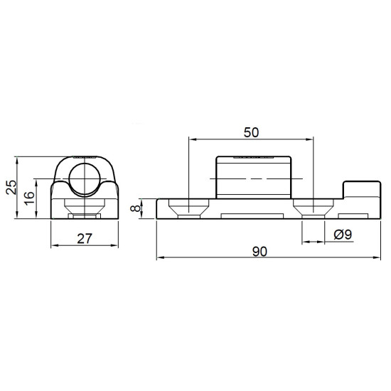 Balama oblon, 90mm, soclu