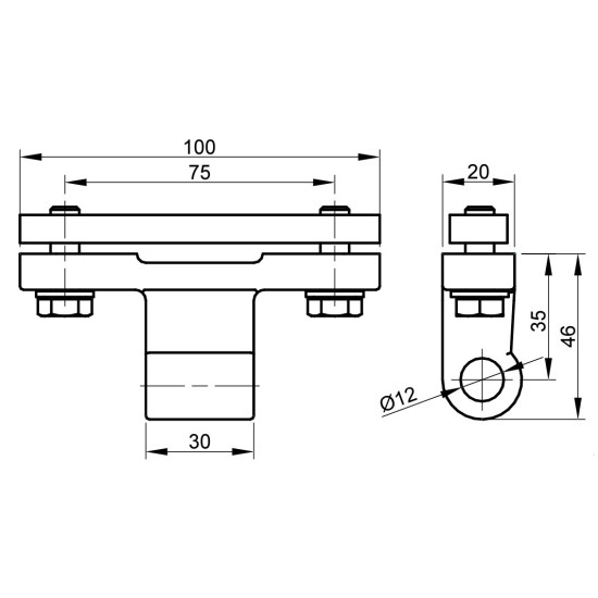 Balama oblon, Fi 11.4mm, soclu