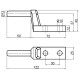 Balama oblon, inclinata, Fi 12mm, latime 25mm, Pin