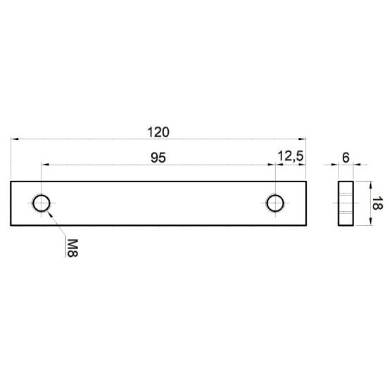 Balama oblon TIR, 120mm, set complet