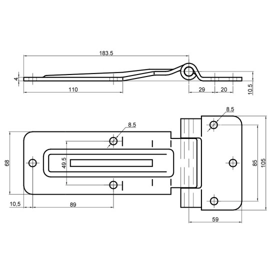 Balama usa, Inox, 242x105mm