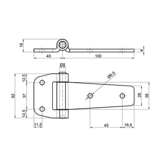 Balama usa laterala, Inox, 140x62mm