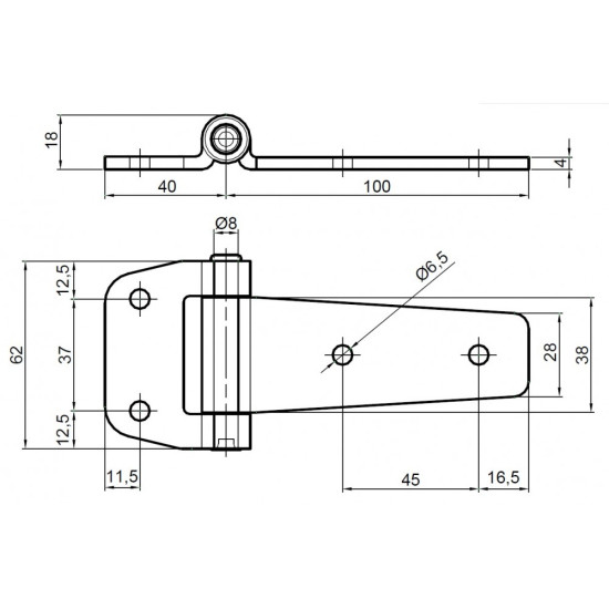 Balama usa, zincata, 140x62mm