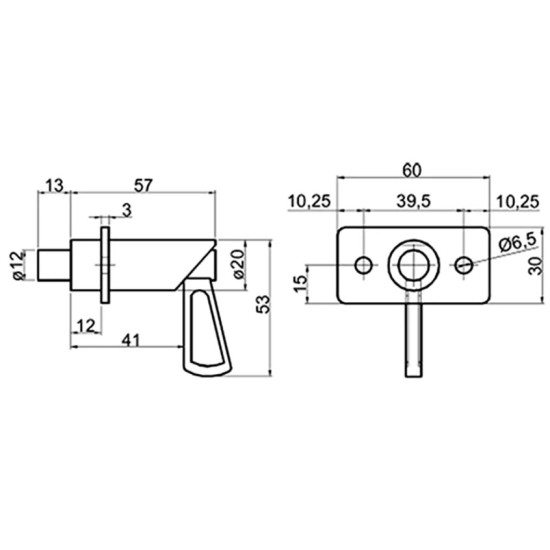 Bolt siguranta, placa orizontala, Fi 12mm