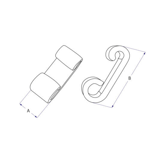 Carlig plastic, extensor, latime 20mm