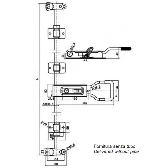 Inchidere usa aplicata, zincat, Fi 22mm, Kit