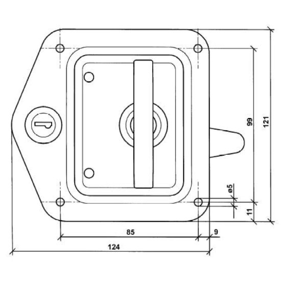 Inchidere Usa cu Maner T, 124x121mm