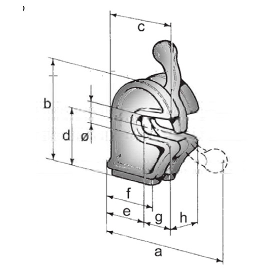 Inchidere superioara stalp spate, Fi 22mm