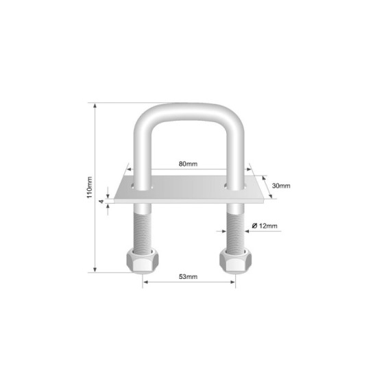 Inel, Ureche Ancorare Podea, H 110mm, 800 kg