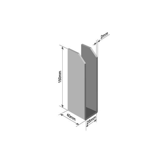 Suport Scandura, Traversa, Sudabil, 40x150x25mm