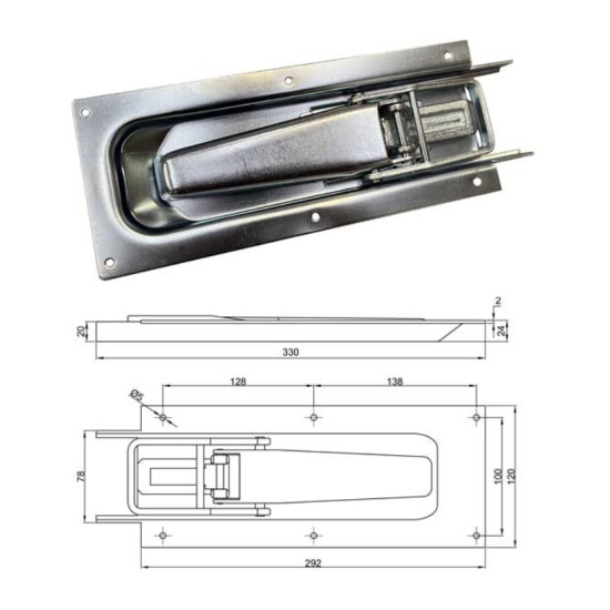 Maner Inchidere Semiremorca Cu Carlig 330x120 mm Maner Inchidere Semiremorca Cu Carlig 330x120 mm