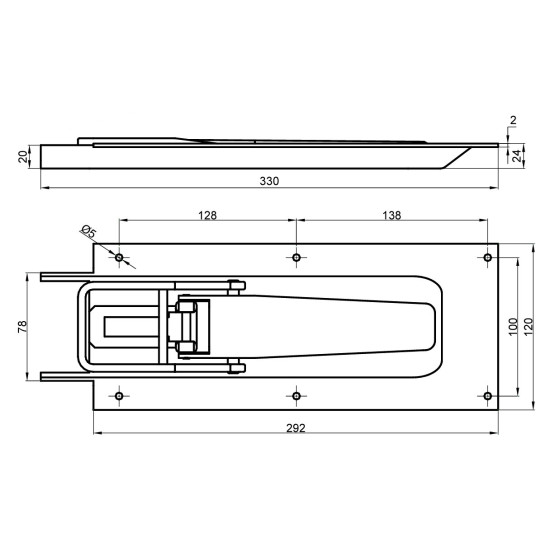 Maner Inchidere Semiremorca Cu Carlig 330x120 mm Maner Inchidere Semiremorca Cu Carlig 330x120 mm
