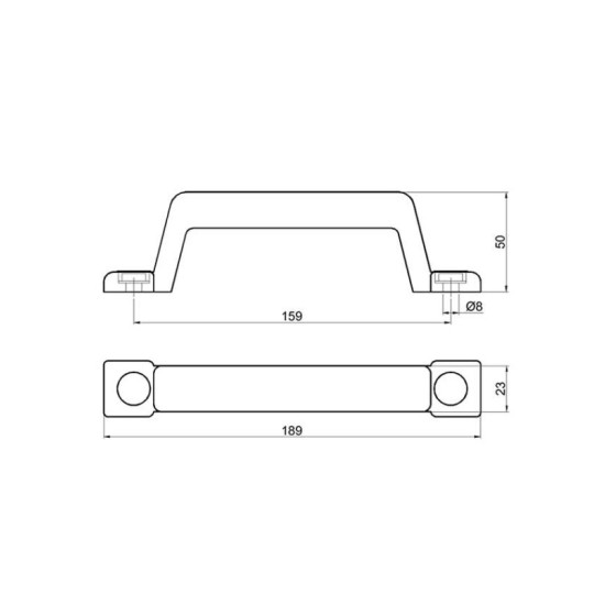 Maner poliuretan cu armatura metalica 23x50x189 mm