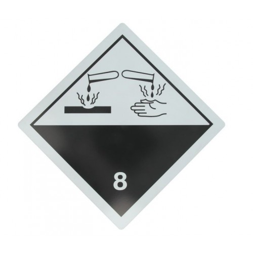 Placa Eticheta ADR Suport Aluminiu Pericol Transport Substante Corozive Clasa 8, 300x300mm (30x30cm)
