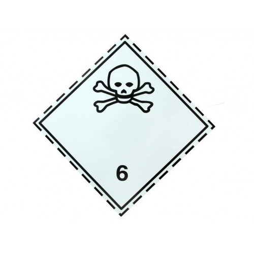 Placa Eticheta ADR Suport Aluminiu Pericol Transport Substante Toxice Clasa 6.1, 300x300mm (30x30cm)