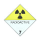 Eticheta ADR Autocolanta Pericol Transport Materiale Radioactive Clasa 7, 300x300mm (30x30cm)