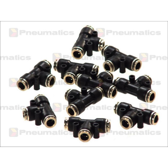 Conectori Furtun Aer, Cupla Rapida, Profil T, Diametru 8 mm, Metal - Plastic, Set 10 Bucati