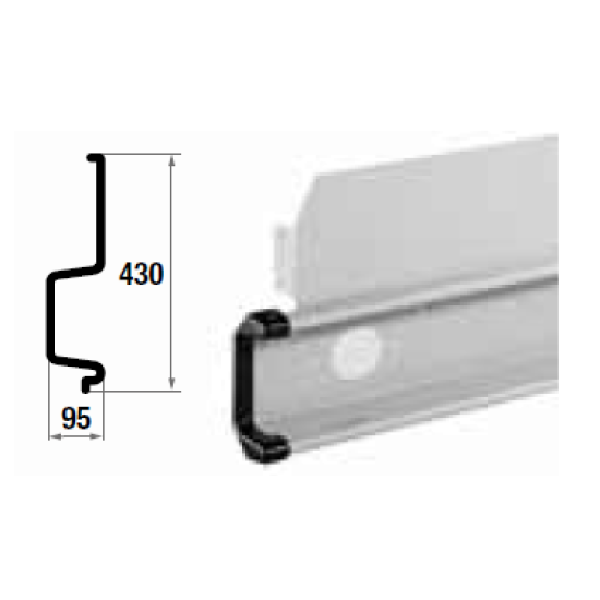 Bara Spate Protectie Remorca / Semiremorca, din Otel Acoperit cu Vopsea Epoxidica, Gri, Lungime 2400mm, Latime 430mm