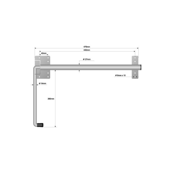 Sistem Blocare Usa Spate, Opritor Usa, L 490mm