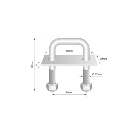 Inel, Ureche Ancorare Podea, H 92mm, 800 kg