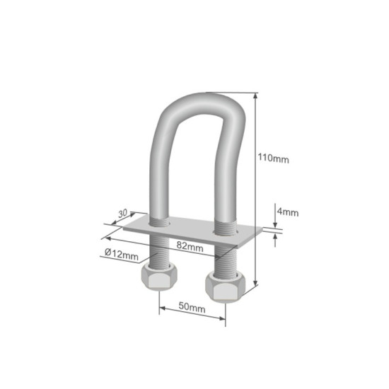 Inel, Ureche Ancorare Podea, Inclinat, H 110mm, 800 kg