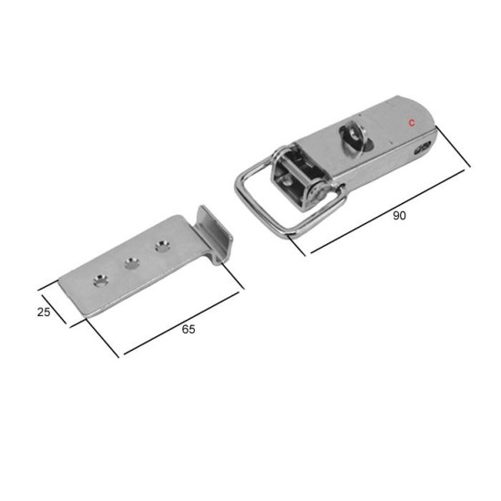 Incuietoare oblon, cu carlig, 155x25mm